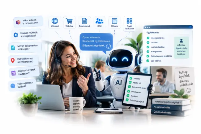 Weboldal + AI ügyfélszolgálat + CRM adatkapcsolat 