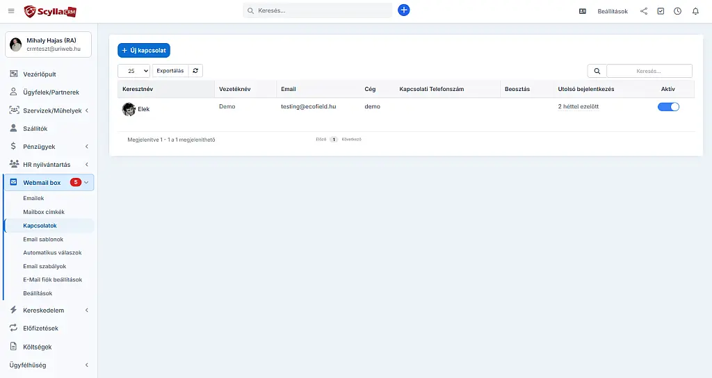 Scylla CRM – Üzleti ügyfélkapcsolatok kezelése